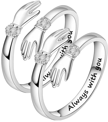 Anillos de plata de ley Ohling, anillo abierto ajustable con palabras grabadas, símbolo de amor, hermana para hijas, mamá, esposa, amigos, día de la madre, regalo de amistad