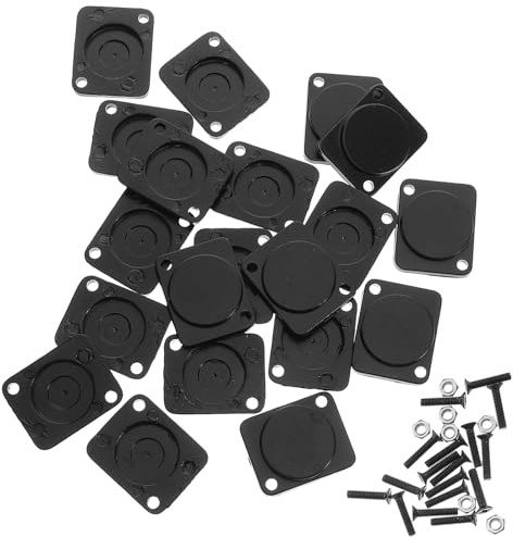LIFKICH Placa Frontal Ciega para Chasis Conector Xlr, Cubierta Metálica Negra de Instalación Rápida y Configuración Flexible, Paquete de 20 Piezas para Estudios Profesionales