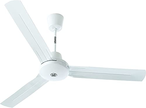 Kaiserkraft - Ventilatore da soffitto Tropical, diametro 1420 mm, colore grigio chiaro/bianco laccato
