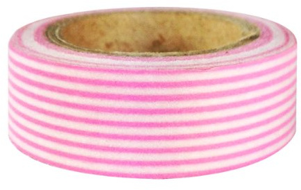 Wrapables Striped Japanese Washi Masking Tape - Pink Long Stripe
