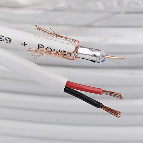 SSL Satellites RG59 + Power 250m White Coaxial Shotgun Power and Video Cable Extension for CCTV Security Camera DVR