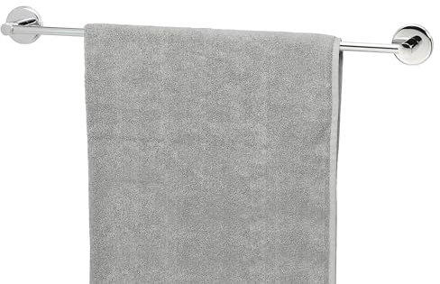 bremermann Bad-Serie Lucente - Badetuchstange extra lang - 60 cm, zum Kleben oder Bohren, Handtuchstange ideal einsetzbar für Bad und Dusche, aus Edelstahl verchromt
