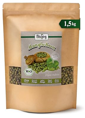 Biojoy Frijoles mungo BIO, secos, enteros, 1,5 kg | De China, naturales, ideales para cocinar