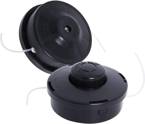 Universal Strimmer Heads, Replacement Universal Petrol Strimmer Spool Head Compatible with M10x 1.25 Garden Mower Brush Cutter（2 Packs）