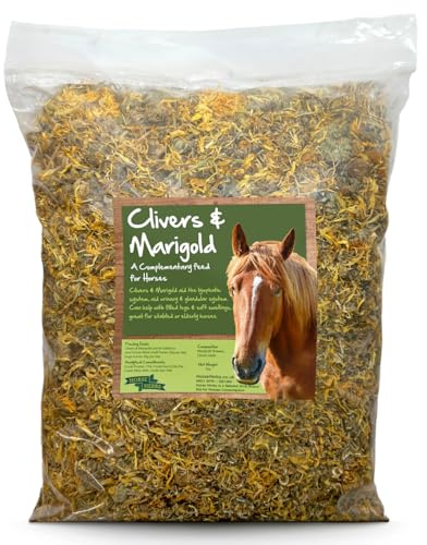 Horse Herbs Cleavers & Marigold 1kg Bag | 100% Natural Feed Supplement for Horses & Ponies, Equine Clivers