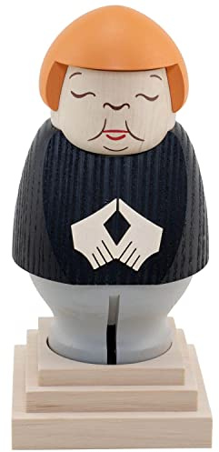 Seiffener Volkskunst | Räuchermännchen Erzgebirge | Politiker Sammlerstück Räucherfrau Bundeskanzlerin Angela Merkel 14 cm schwarzfarbenen Blazer