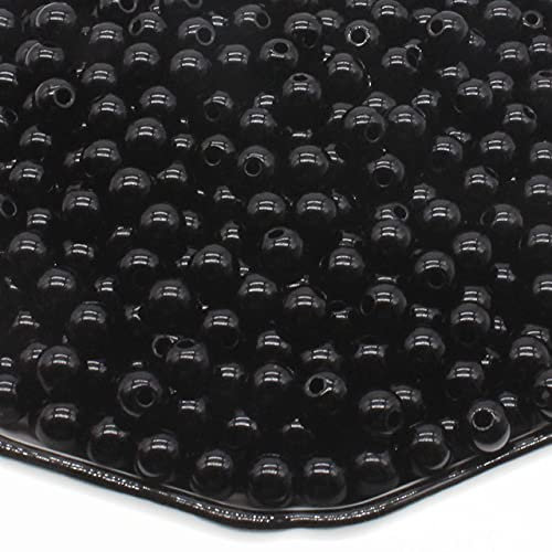 4/6/8/10/12/14/16/18/20 mm schwarze runde Kugel-Distanzperlen für die Schmuckherstellung DIY-Schmuckzubehör-2-schwarz,20 mm-500 Gramm