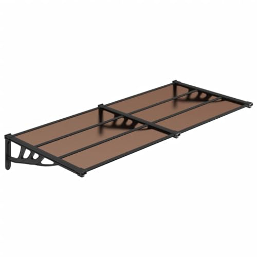vidaXL Marquesina de puerta policarbonato negro 152,5x90 cm, marquesina de puerta, pérgola de puerta de entrada, toldo de puerta