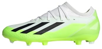 Adidas Unisex X Crazyfast.3 Firm Ground Boots, Cloud White/Core Black/Lucid Lemon, 45 1/3 EU