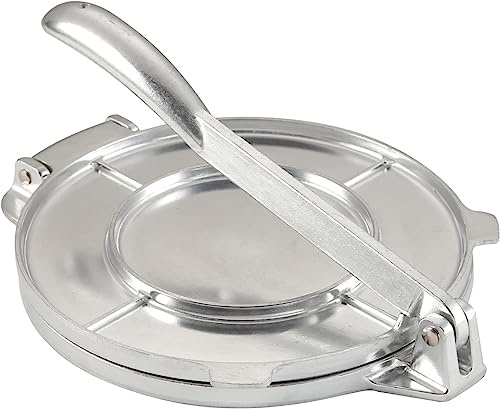 Supernic 8 Inch Tortilla Press roti maker Cast Aluminum Tortilla Maker Manual Flour Tortilla Press for Flour Tortilla Pie Crusts Fondant Nuts Home Kitchen Foldable Press Tool Silver