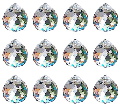 ToBeIT 12pcs Kristall Sonnenfänger Zaubert Lichtreflexe Dekoanhänger | Kristall Sonnenfänger Kristalle Deko Anhänge,Kristall Regenbogen,Sonnenfänger Kristall Fenster(G-12pcs)
