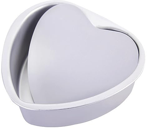 Heart Shaped Cake PansAluminium Tin Muffin Chocolate Molds Heart-Shaped Cake Tin Non Stick Food Bowl Bakeware DIY Baking Mold Tool for Kitchen Birthday Valentine's Day Wedding 5 inches