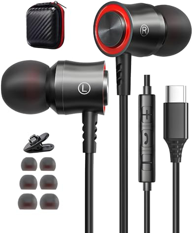 USB C Kopfhörer für Samsung Galaxy S24 S25 Ultra A56 A55 iPhone 17 Kopfhörer USBC Anschluss HiFi Kopfhörer mit Kabel USB C Headset für Samsung S23 S24 FE A16 iPhone 16 Google Pixle 9 Pro 9a iPad 10
