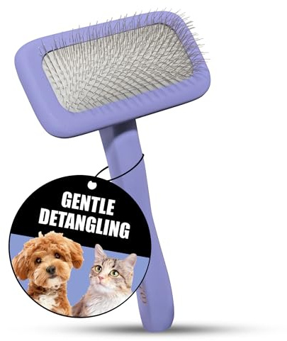 Tauro Pro Line Entfilzungs-Holzbürste für Hunde & Katzen, mittel (M), Lila