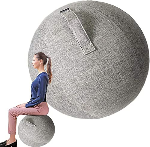 Gymnastikball-Stuhl für Büro und Schreibtisch, Yoga-Stuhl mit Stabilitätsballbezug, Yoga-Ball-Bürostuhl 55/65/75 cm Yoga-Ball-Stuhlbezug (Farbe: Grau, Größe: 65 cm)