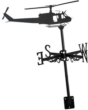 Fenteer Decoración de Veleta de Techo de Helicóptero de Metal para Decoración Artística de Jardín Realista