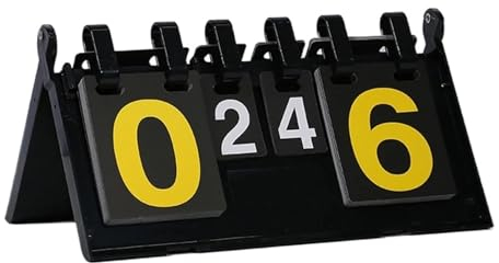 6-stellige Flip-Anzeigetafel, Tisch-Score, umdrehen Sie die Karten, Fußball-Flip-Score-Keeper for Basketball, Tischtennis, dreieckiges Basis-Design, 1 Stück