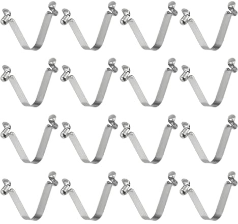 QUARKZMAN 16 Stück Doppelknopf Kajak Paddel Federclip 6x9x48mm 65Mn Federstahl V-förmige Hohle Teleskopische Verriegelungsrohr Clips für Zelte Kajak Paddel Zeltstange