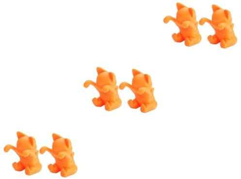 Amosfun 3sets Animal Silicone Tea Infuser Cat Shape Loose Leaf Odorless Food Grade Perfect Present for Lovers 2pcs*3