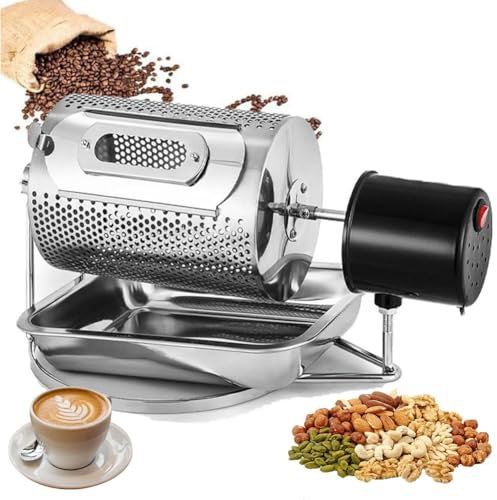 Torréfacteur professionnel de grains de café, machine de cuisson de café de type tambour de 250 g, boulanger de noix en acier inoxydable de 25 tr/min avec plateau pour une utilisation dans café