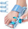 Tech Love Hallux Valgus Korrektur Fixierplatte Upgrade Hallux Valgus Ballen Zehen Korrektor mit 3 Verschiedenen Befestigungswinkeln Hallux Valgus Schiene für Zehen Tag und Nacht Unisex Blau