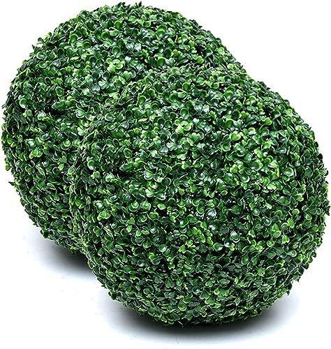 2 x grüne Buchsbaum-Kugel aus künstlichem Gras, Kuppel, realistische Kunstpflanze für Zuhause, Garten, Hochzeit, Dekoration, 28 cm Größe