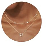 CASSIECA 2 Stück Herz Halskette Damen Silber 925 Kette Herz für Frauen Mädchen Süßes Silberkette Damen mit CZ Herz Anhänger Gold Herzkette Schmuck Weihnachten Geburtstag Geschenke