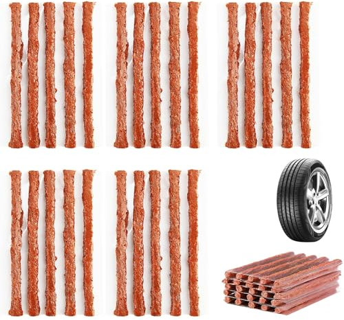 DHWEKU 25 Stück tubeless kit Bike Reifen Reparatur Kit reifenreparatur reifendichtmittel auto felgen reparaturset Naturkautschuk Reifen Reparatur Streifen Vulkanisierungsstreifen Set