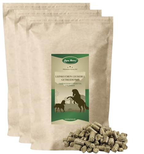 Lyra Horse® 15 kg friandises au tourteau de Lin sans céréales, pour Chevaux