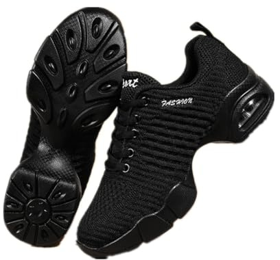 Hixingo Zapatillas de Deporte Jazz para Mujeres, Transpirable Zapatos de Baile Antideslizantes Baile Sneaker Ligeros y Transpirables para Fitness y Entrenamiento de Danza 35-44