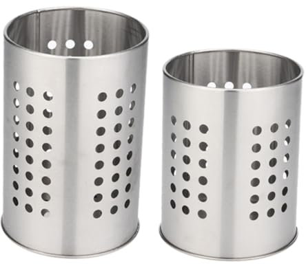 Cabilock Besteckhalter Utensilien-organizer Für Essstäbchen Löffel Und Gabeln Mit Wasserablauf Und Schnelltrocknendem Design Küchenutensilien Aufbewahrung Silber