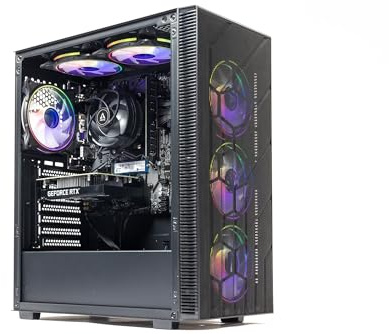 GTR Gaming PC – Intel Core i5-12400F, AMD Radeon RX 7600 8GB, 16GB DDR4 RAM, 1TB NVMe SSD, 650W PSU, Windows 11 Gaming Desktop Computer, Wi-Fi, ARGB Case, High Performance Prebuilt PC.
