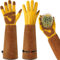 Guantes Jardineria Para Hombres y Mujeres, Guantes Trabajo Avanzados, de Cuero a Prueba de Espinas, Adecuados para Trabajos al Aire Libre, Jardinería, Soldadura, Tala, Guantes de Trabajo Para Niños(L)