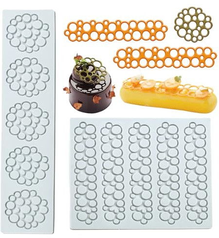 YapitHome - Juego de 2 piezas para tartas de azúcar, decoración de herramientas, alfombra de hojas de pastel de fondant, alfombra de silicona para decoración de tartas, cocina, fiesta de bebé, jabón,