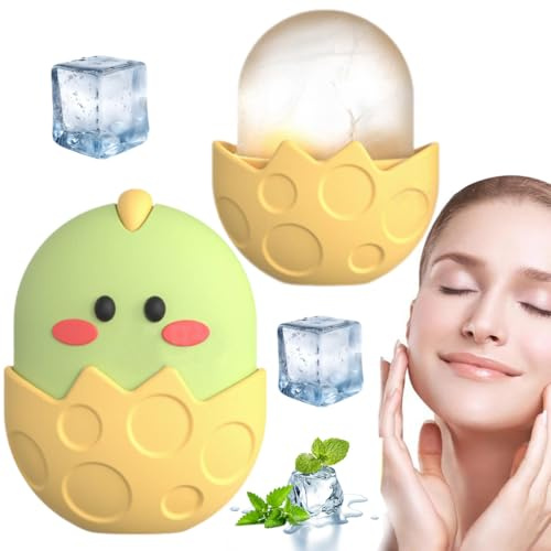 Rouleau de glace pour visage et yeux, Ice Roller Visage, glaçon pour éliminer les poches, réduire les pores, réparer les coups de soleil, massage du visage Gua Sha