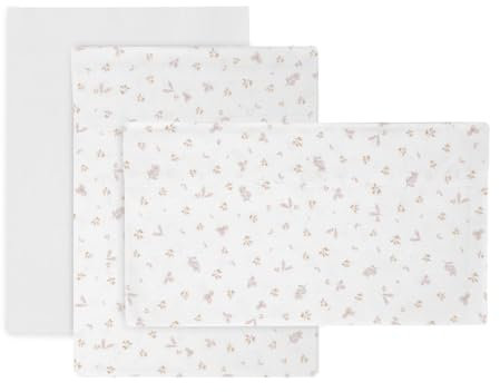 Cambrass - Ropa de cama de bebé - Sábana Moisés/Carro 3 Piezas Plumeti Rosa 80x120 cm