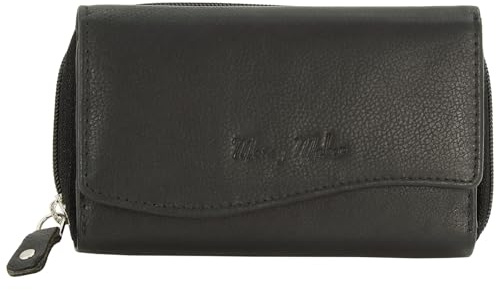 Money Maker - Damen Leder Geldbörse - Großer Geldbeutel für Frauen - Portmonee mit RFID-Schutz (Schwarz)