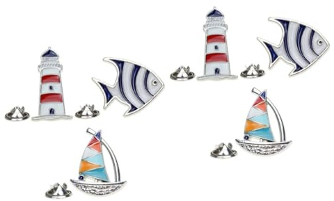 LIFKOME 2 Sätze Leuchtturm Brosche Schmuck Tierbrosche Für Frauen Stift Fisch Einzigartig Ritauls Haarband Leuchtschnur Brooch Beltane Gurt Segelboot Brustnadel 3 Stück * 2