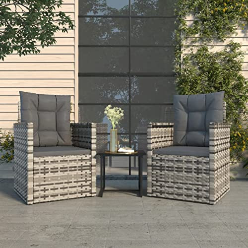Festnight Rattan Balkonmöbel Set 3 Teilig Balkon Möbel Kleiner Balkon Sitzgruppe Garten 2 Personen Balkon Set Balkonset 2 Stühle 1 Tisch Bistroset Bistrotisch Balkonstuhl Gartensessel Gartenstuhl