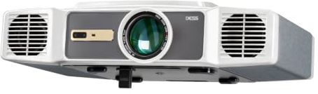 Proyector 4K Inteligente, Proyector 4K 2500 ANSI Exterior/jardín/Cine en casa, 1080P Nativo HDMI con Soporte eléctrico Oculto, Auto Focus/Keystone, WiFi 6, Bluetooth, 300 IMAX Mejorado