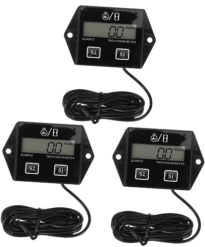 Ciieeo 3 Piezas Medidor de Horas Digital para Motocicleta Temporizador de Motor Tacómetro y Duradero Instalación y para Motociclistas