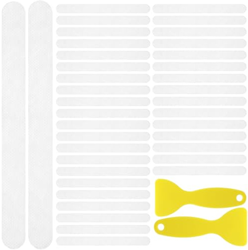 CeoxThao 36 PCS Non-Slip Strip Stickers with 2 PCS Scraper, Anti Slip Bath Stickers, Anti-Slip Grip Strips for Bathtubs, Showers, Kitchen, and Stairs, Safe & Durable Non-Slip Tape Pads (200MM x 20MM)