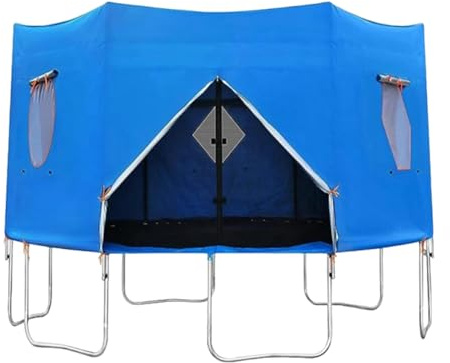Trampolin-Zelt-Abdeckung für Kinder, wasserdichter Sonnenschutz für den Außenbereich, mit UV-Schutz, Netzfenster und Reißverschluss-Tür, passend für runde Trampoline mit 1,8 m, 2,4 m, 3,6 m, 3,6 m