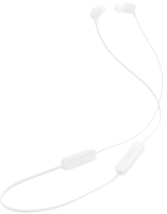 JBL Tune 135BT Écouteurs Intra-Auriculaires Bluetooth sans Fil avec 3 Boutons Microphone/télécommande et câble Plat – Blanc