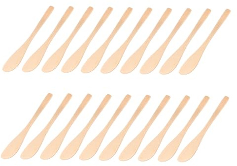 Holzspatel 30 Stück Beige zum Gleichmäßigen Einfetten für Brötchen | Sandwichgeeignet, Verhindert Ankleben, für Küche und Familienfeiern, Kompakt als Küchenbedarf