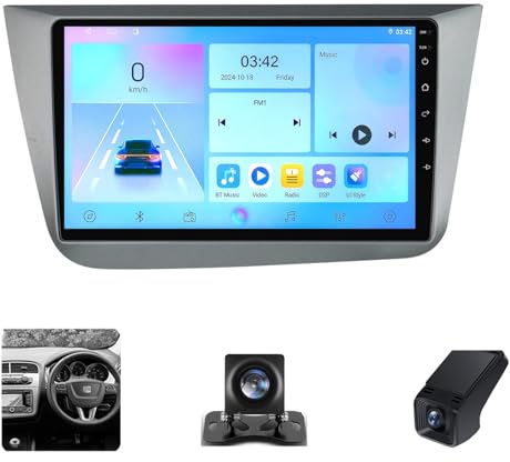 Android 13 Double Din Car Stereo Head unit For Seat Altea 5P 2004-2015 9 Inch Touchscreen Bluetooth Car Stereo with FM/DVR+Reverse Camera/Wifi/DSP/Steering Wheel Controls(RHD,NF-4)