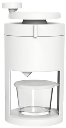 Lawnoval Machine à glace pilée manuelle, broyeur à glace manuel avec PP + verre + construction en acier inoxydable, 27 x 15 x 136 cm, blanc