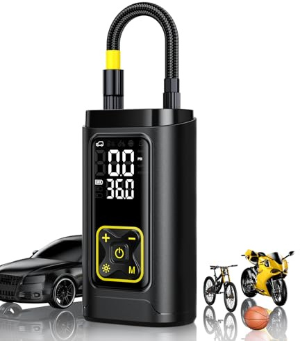Däckuppblåsare bärbar luftkompressor för bildäck, 150 PSI digital däckpump med mätare