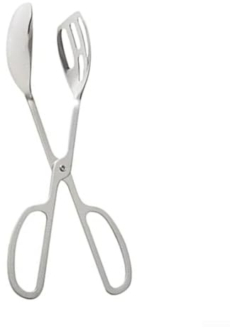 Pinze da portata per insalata in acciaio inox, 25,5 cm, ergonomiche, per barbecue e cibo, per feste e buffet, griglia in metallo durevole