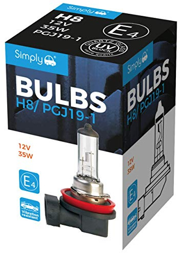 Simply S708 H8 Auto Scheinwerferlampe 12V 35W Entspricht ECE R-37 Sockel PGJ19-1 Geeignet für alle Scheinwerfer Maximale Sichtbarkeit Weiß